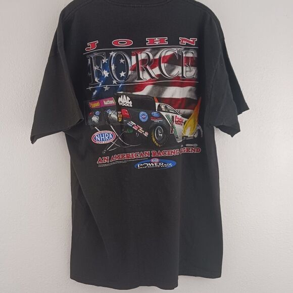 Jerzees Vintage John Force black T-shirt size L - Picture 5 of 5